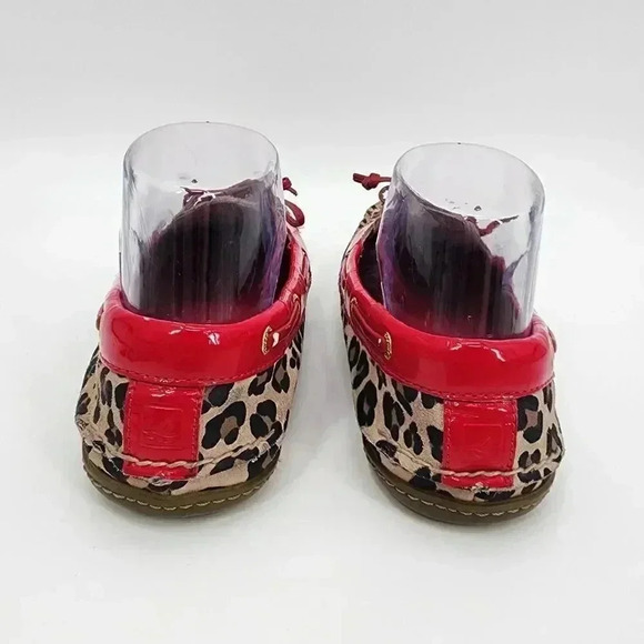 Sperry Leopard Print Red Brown Spotted Flats Size 7 Medium A-13 CH73 - Picture 2 of 6
